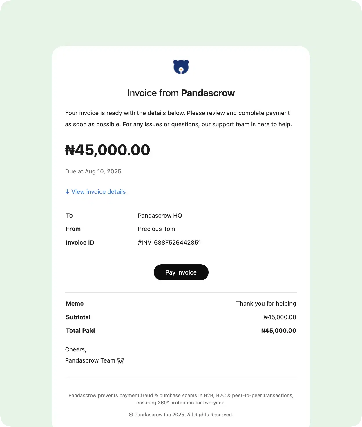 invoice item