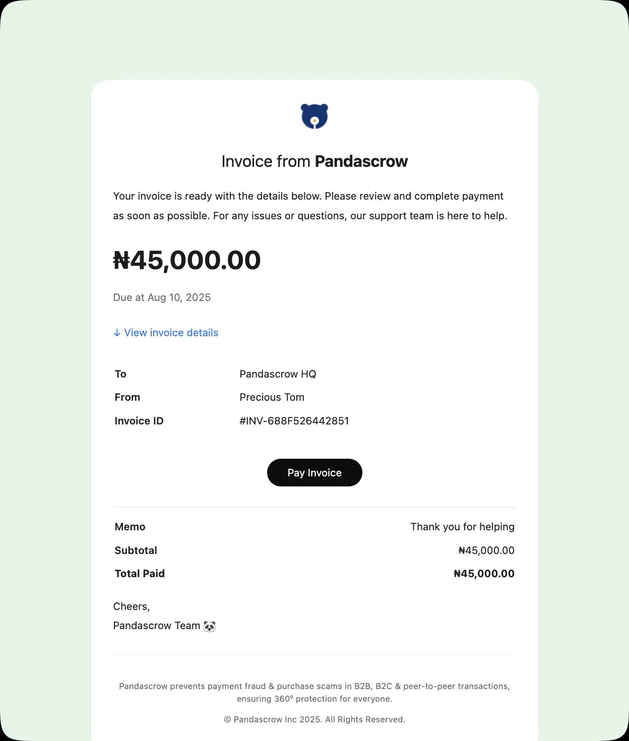 invoice item