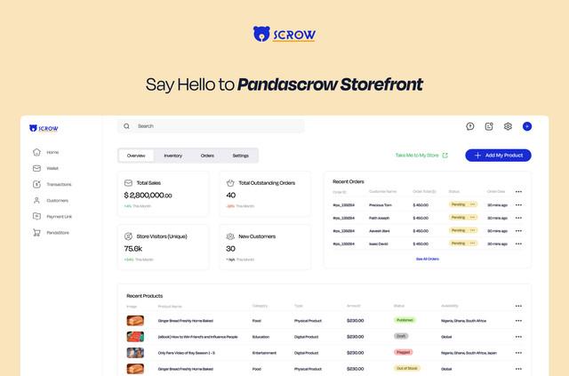 Pandascrow Storefront Preview