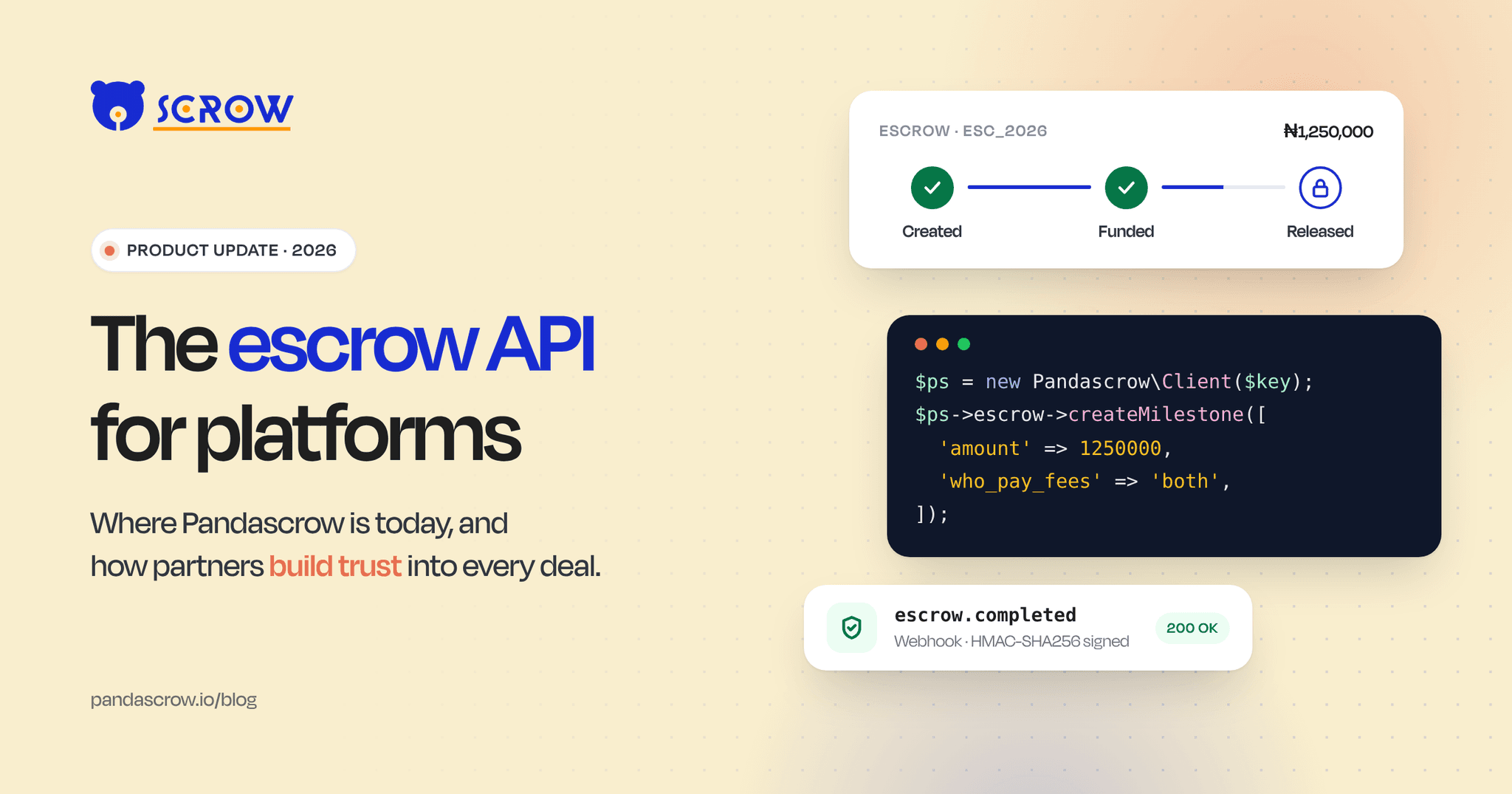 Image of Escrow API for platforms: where Pandascrow is in 2026